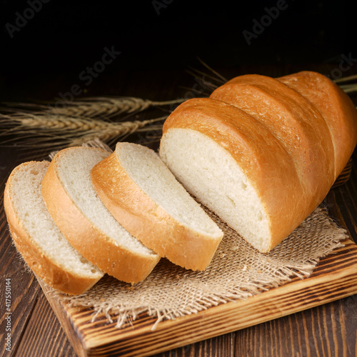 Bread on a black background