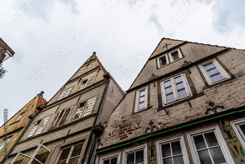 Picturesque gable houses in historic Schnoorviertel, a neighbourhood in the medieval centre of Bremen