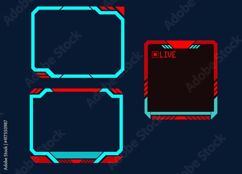 collection of modern frame stream neon panels