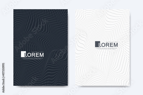 Healthcare cover template design for a report and medical brochure design, flyer, leaflets for printing presentation. DNA helix, DNA strand, molecule or atom, neurons. Vector illustration.