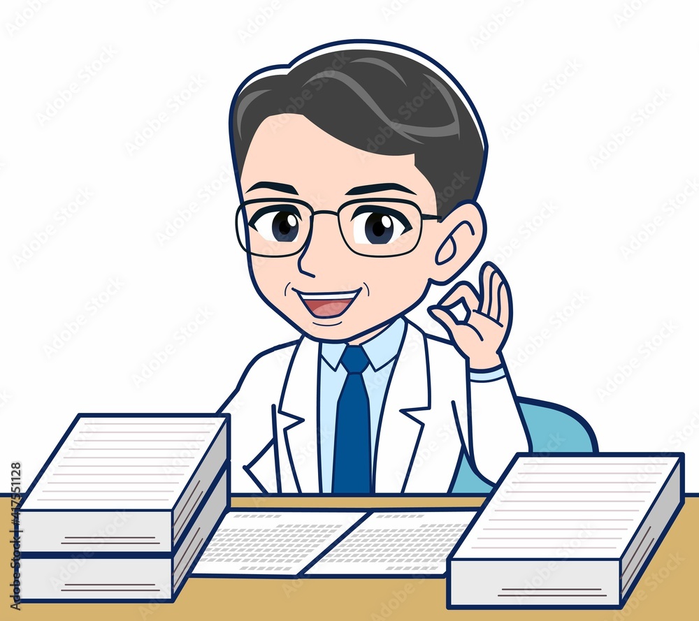 白衣を着た研究員の男性 白衣を着た研究員の男性