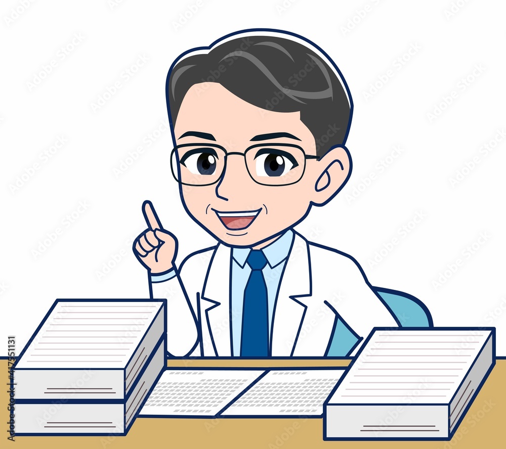 白衣を着た研究員の男性 白衣を着た研究員の男性