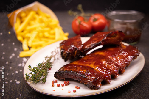 Spareribs mit Hintergrund