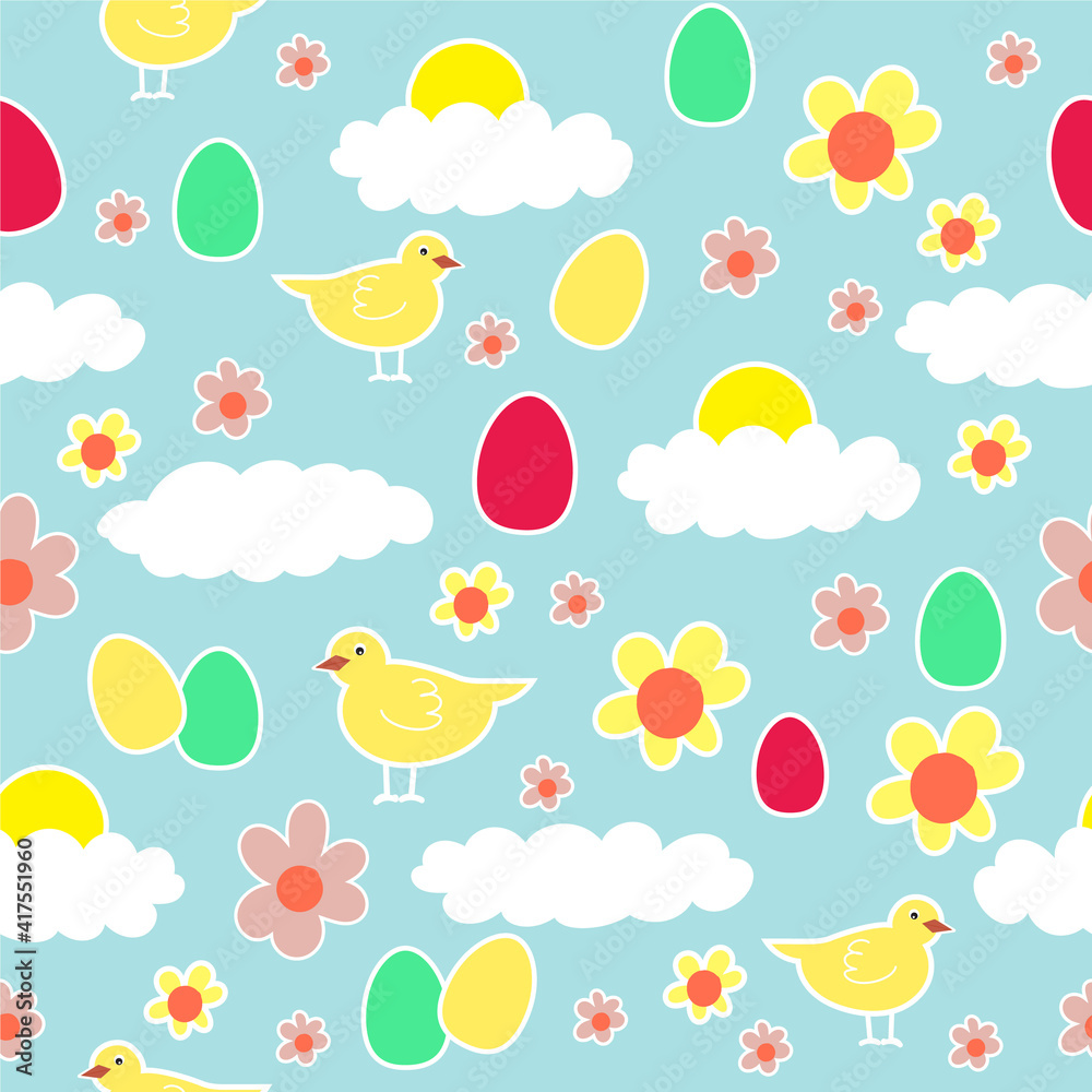 Easter pattern with chickens