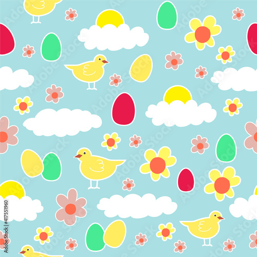 Easter pattern with chickens
