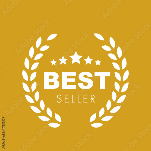 Gold Best seller badge logo design. Vector