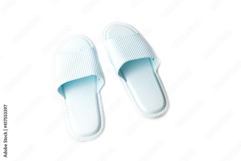 Blue casual slipper for putting Blue casual slipper for putting