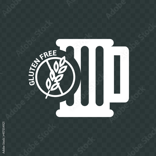 Vector image. Icon of a gluten-free beer.