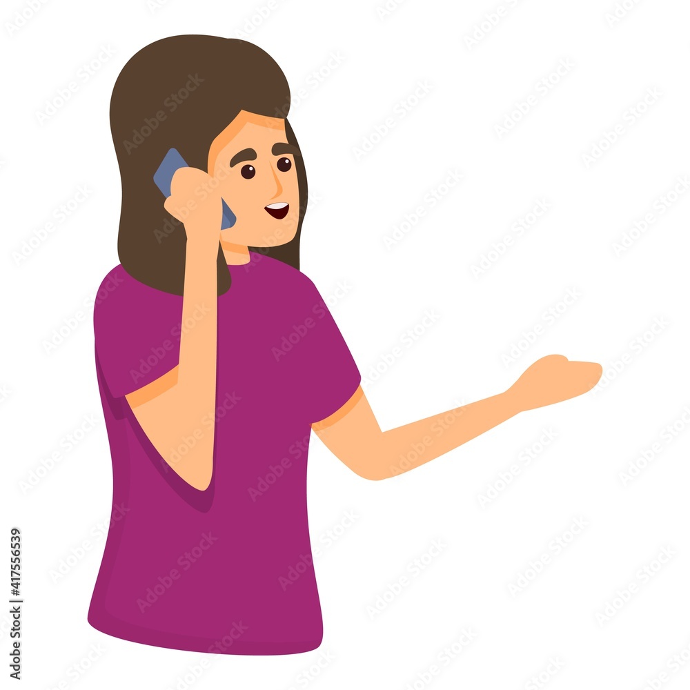Mother phone call icon. Cartoon of mother phone call vector icon for web design isolated on white background Mother phone call icon. Cartoon of mother phone call vector icon for web design isolated on white background