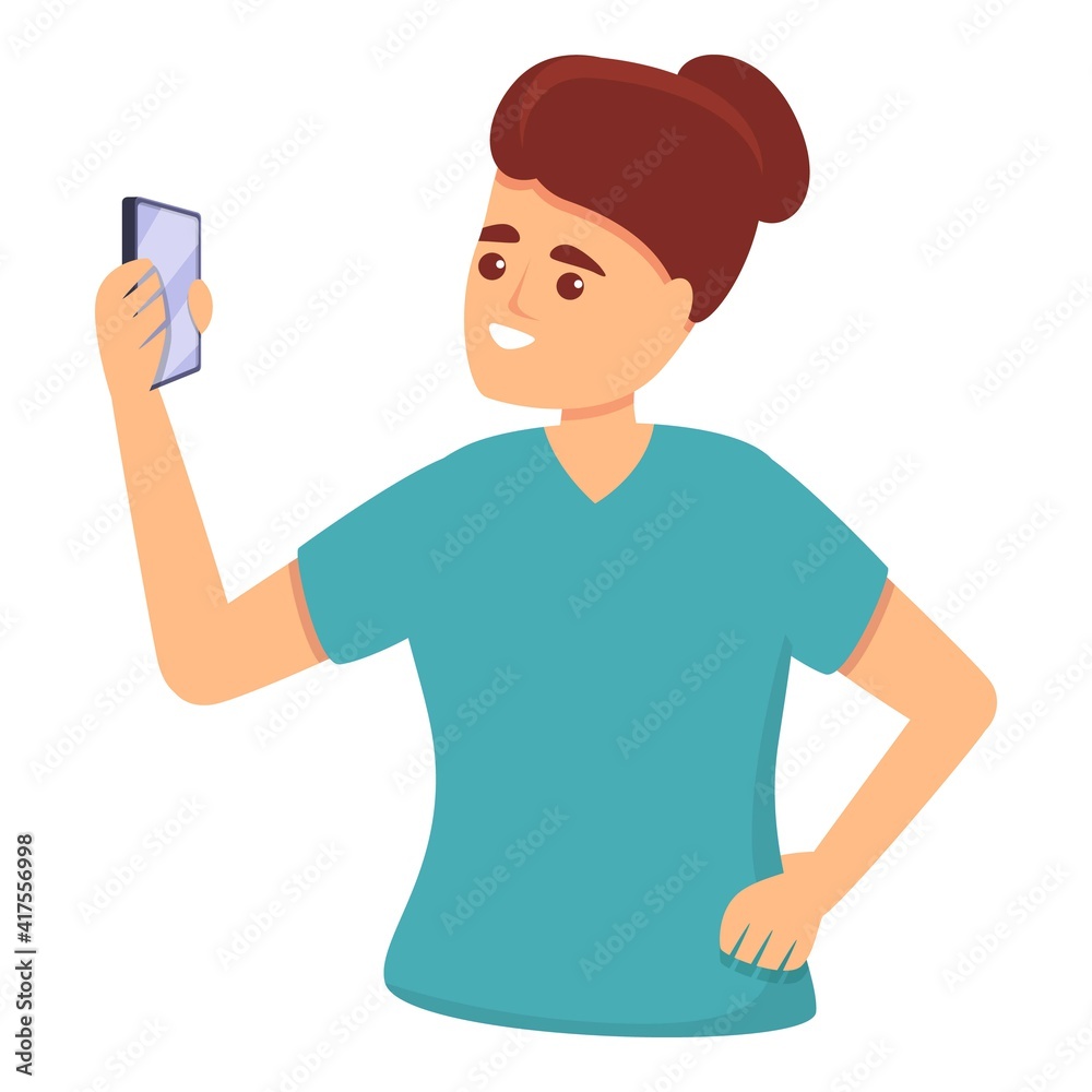 Smart using smartphone icon. Cartoon of smart using smartphone vector icon for web design isolated on white background Smart using smartphone icon. Cartoon of smart using smartphone vector icon for web design isolated on white background