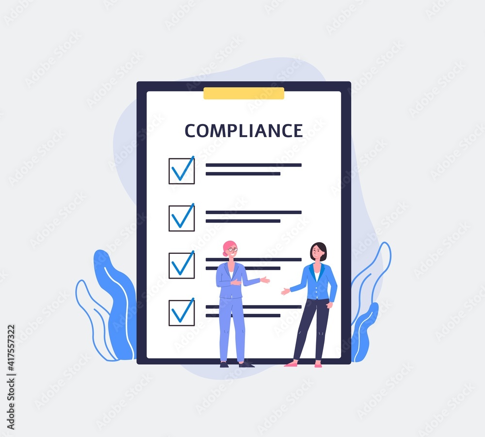 Regulatory compliance concept a flat vector illustration. Regulatory compliance concept a flat vector illustration.