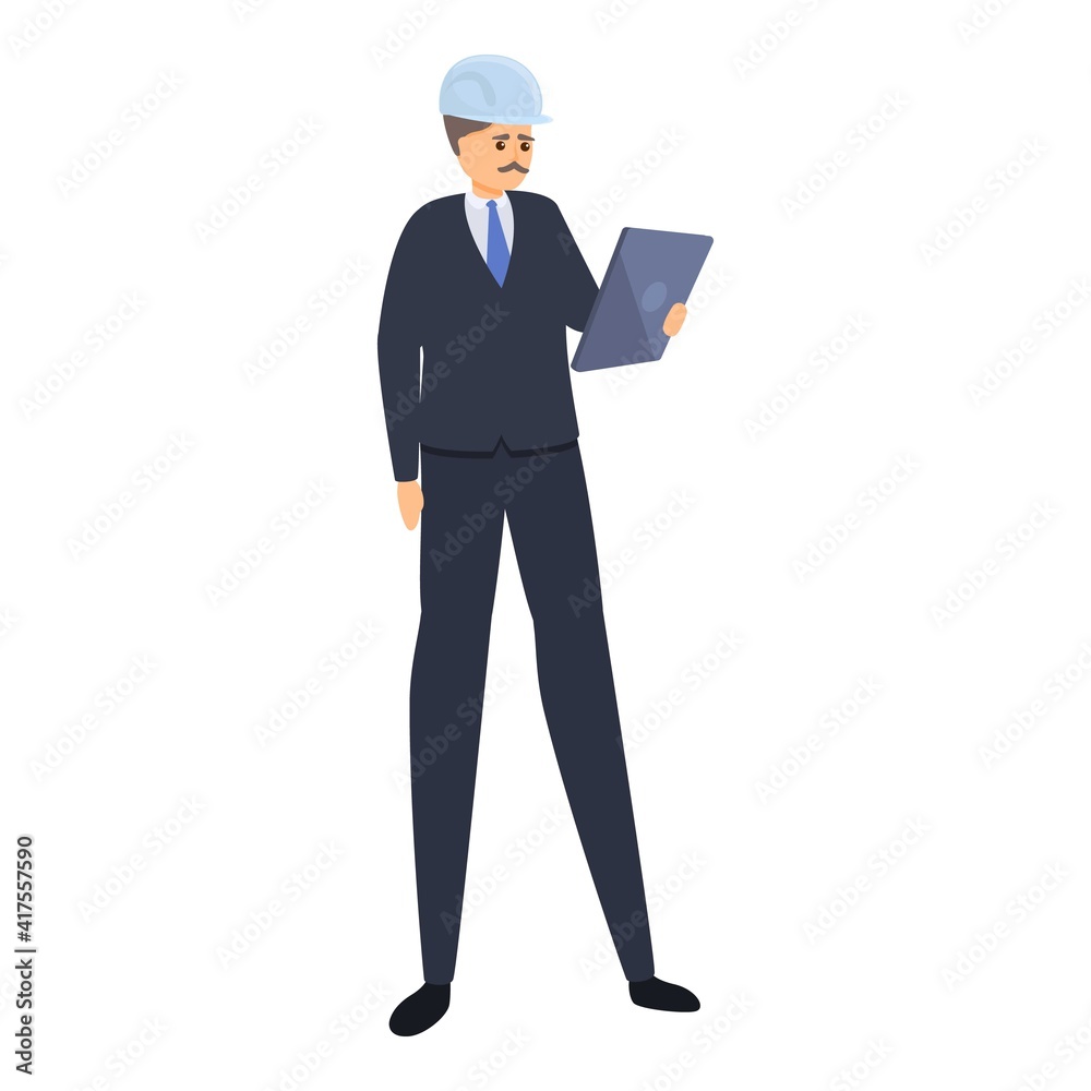 Builder manager icon. Cartoon of builder manager vector icon for web design isolated on white background Builder manager icon. Cartoon of builder manager vector icon for web design isolated on white background