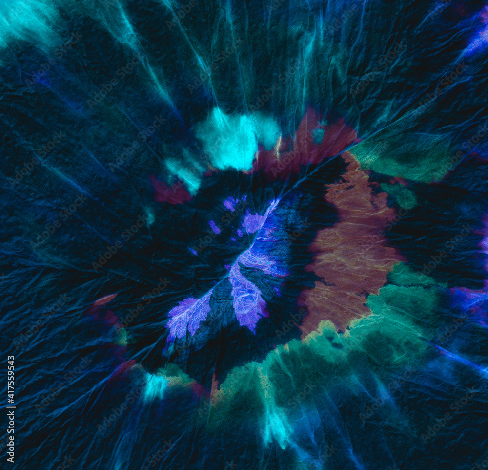 Naklejka premium Night Tie Dye Background. Die Boho Silk Pattern.