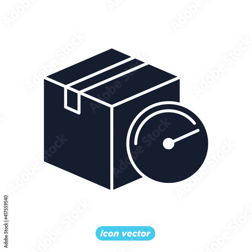 weighing packaging box icon. delivery shipping symbol template for graphic and web design collection logo vector illustration