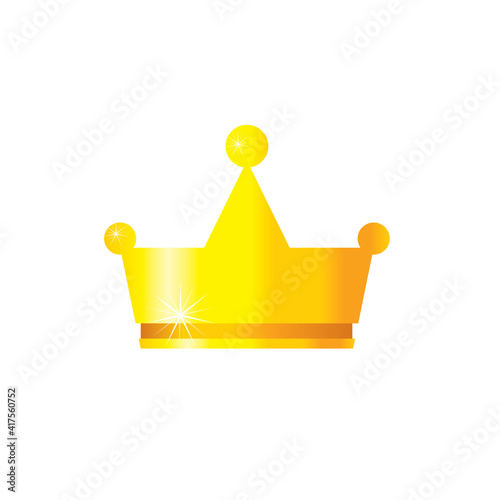 Gold Crown. Pixel art 8-bit style. Isolated vector illustration. Design for stickers, logo, mobile app.