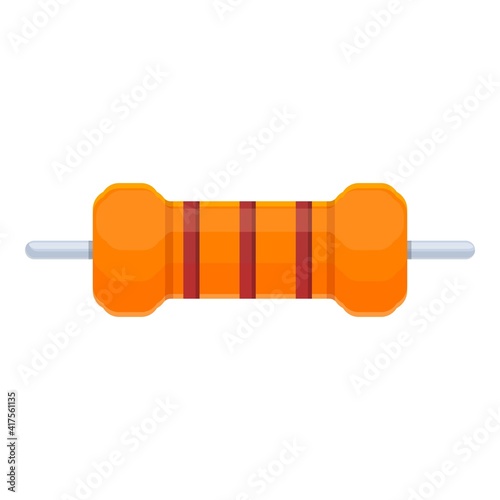 Fuse resistor icon. Cartoon of fuse resistor vector icon for web design isolated on white background