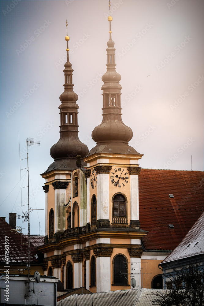 View of Church of Our Lady of the Snows - Kostel Panny Marie Snezne - in the center of the czech city Olomouc, Olomouc region View of Church of Our Lady of the Snows - Kostel Panny Marie Snezne - in the center of the czech city Olomouc, Olomouc region