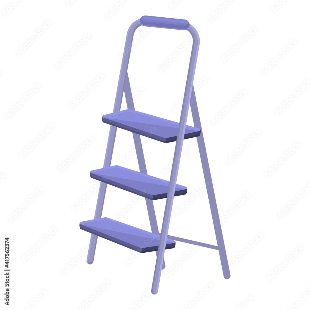 Steel ladder icon. Cartoon of steel ladder vector icon for web design isolated on white background Steel ladder icon. Cartoon of steel ladder vector icon for web design isolated on white background