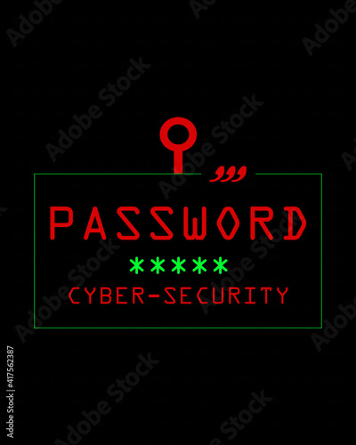 Illustration abstraction of a Cybersecurity icon, hacking password doing cyber crime and hacking data concept isolated