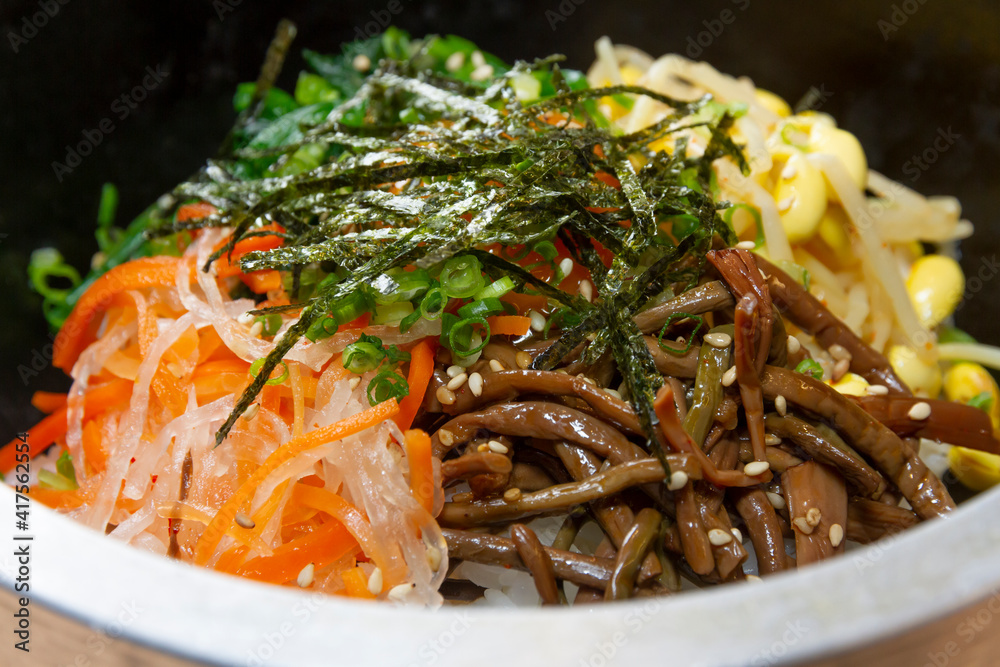 石焼ピビンバ アップ ローアングル Stock Photo Adobe Stock