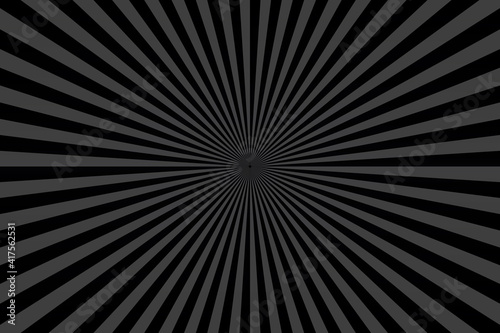 Black Sunburst Pattern Background. Rays Radial geometric Vector Illustration