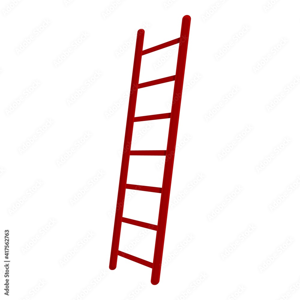 Ladder stair icon. Cartoon of ladder stair vector icon for web design isolated on white background Ladder stair icon. Cartoon of ladder stair vector icon for web design isolated on white background