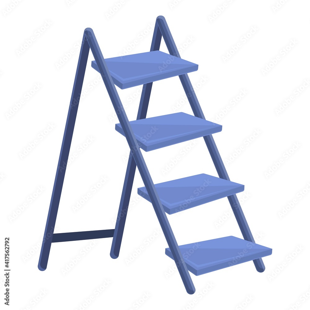 Double ladder icon. Cartoon of double ladder vector icon for web design isolated on white background Double ladder icon. Cartoon of double ladder vector icon for web design isolated on white background