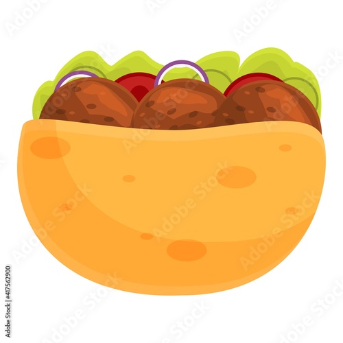 Falafel icon. Cartoon of falafel vector icon for web design isolated on white background