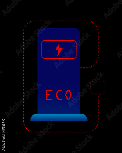 Electric vehicle charging station icon concept