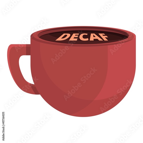 Decaf cup icon. Cartoon of decaf cup vector icon for web design isolated on white background