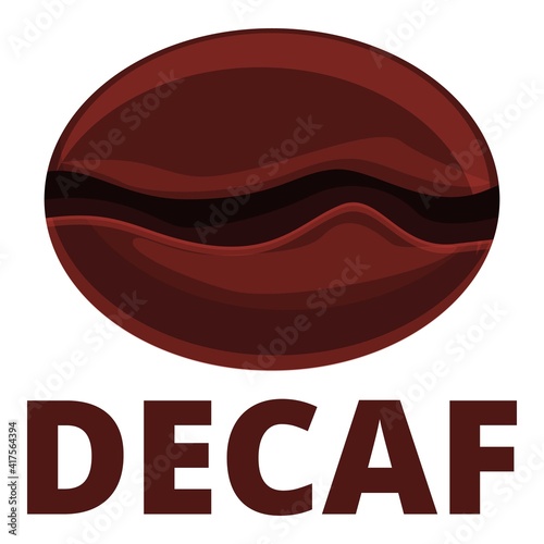 Decaf bean icon. Cartoon of decaf bean vector icon for web design isolated on white background