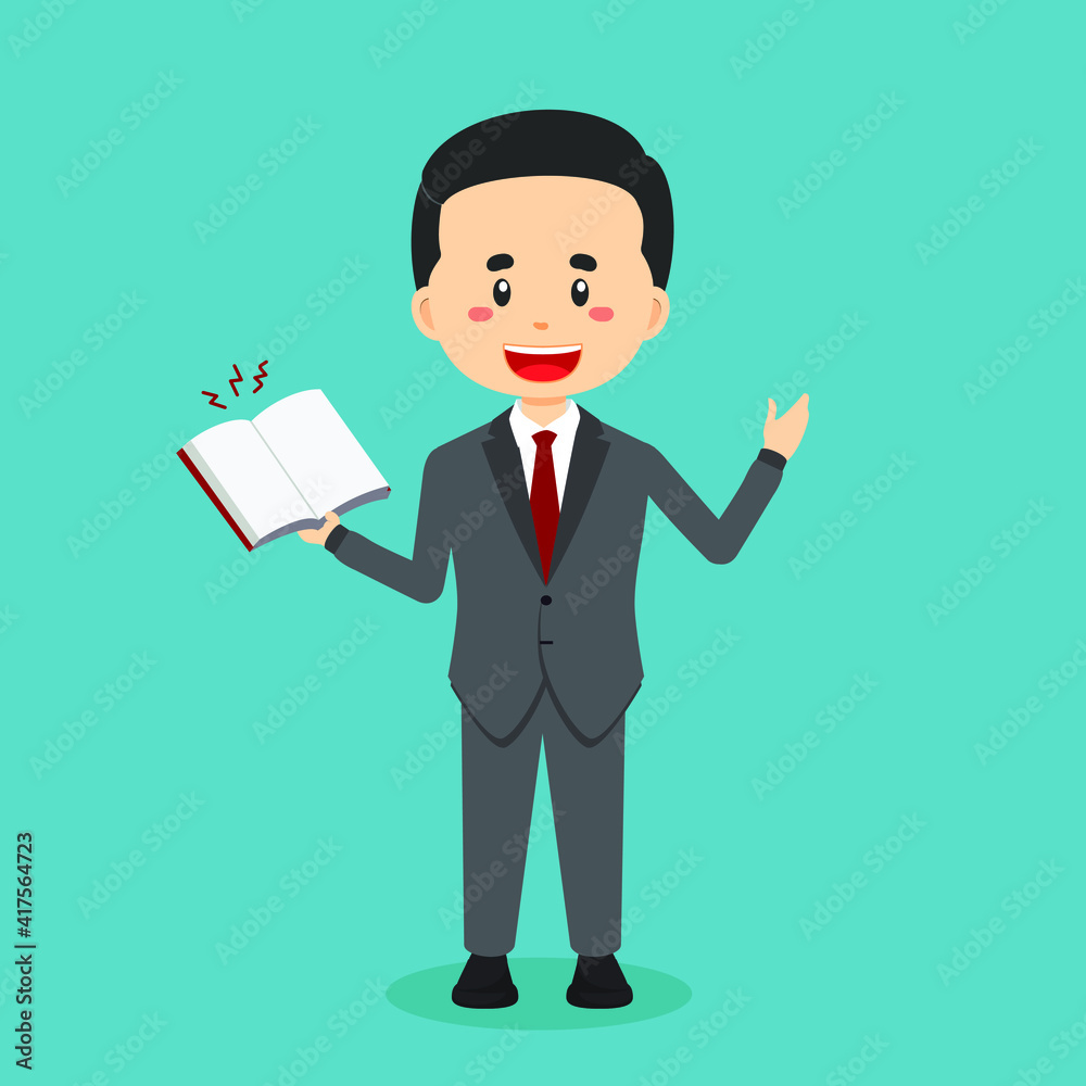 Stock Vector of Businessman Book Presentation