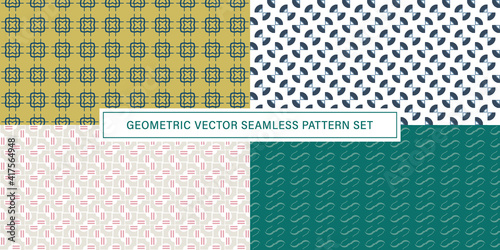 Set of geometrical Seamless Pattern vector background, texture ornament.