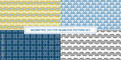 Set of geometrical Seamless Pattern vector background, texture ornament.