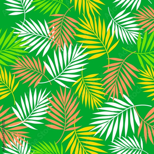 Tropical palm leaf illustration background