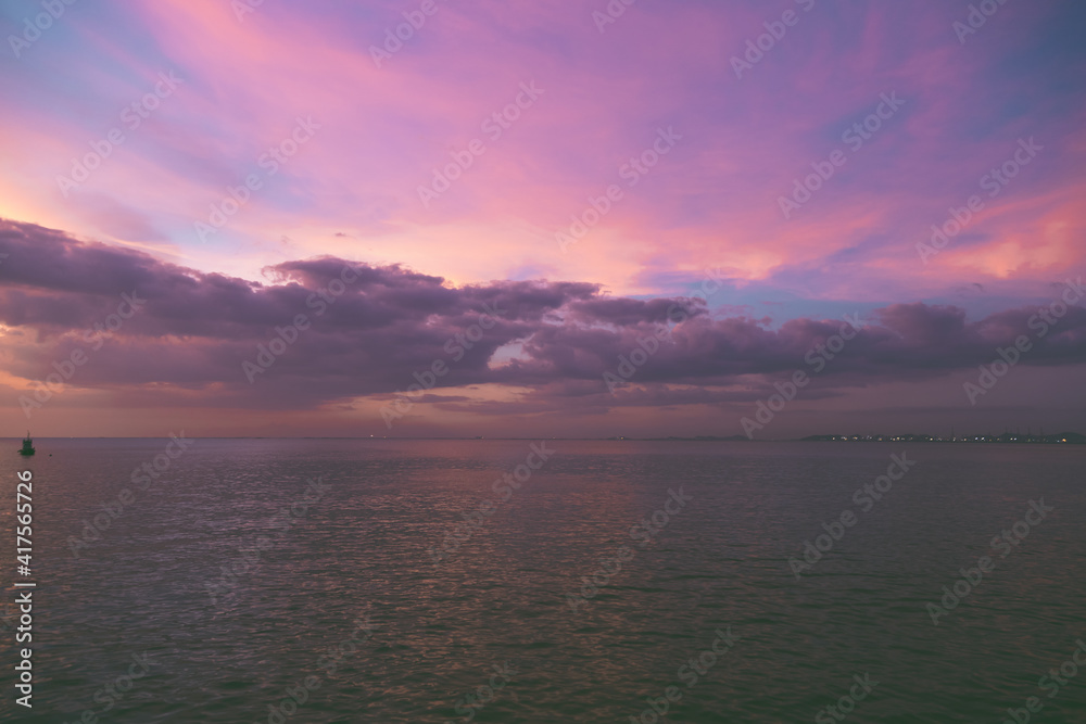 Sea sky beach with nature sunset