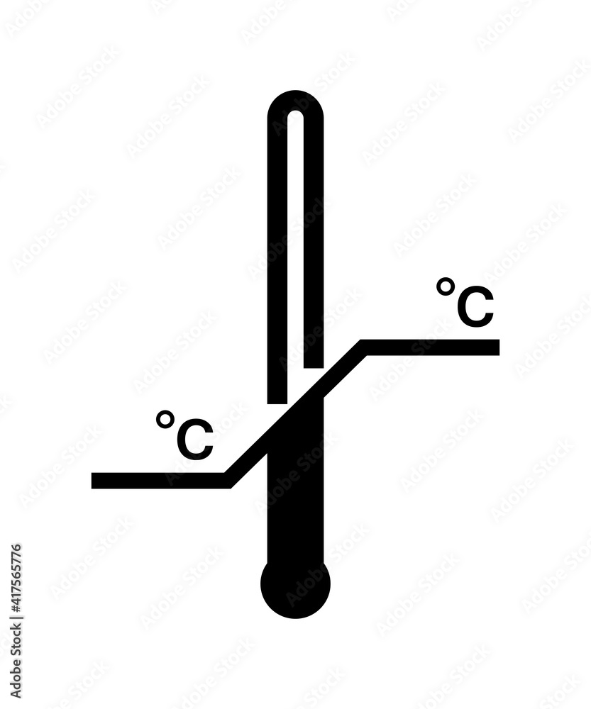 Storage temperature range isolated black symbol. Vector - obrazy, fototapety, plakaty 
