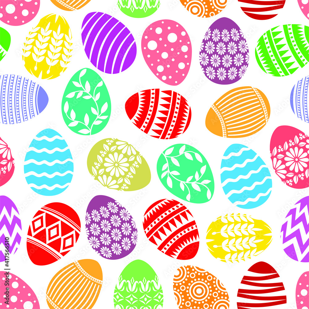 Vector illustrations of Easter decorative eggs pattern seamless