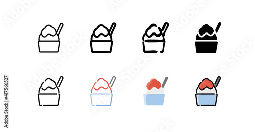 Shaved Ice Icon Set (8 different style vector icon set)