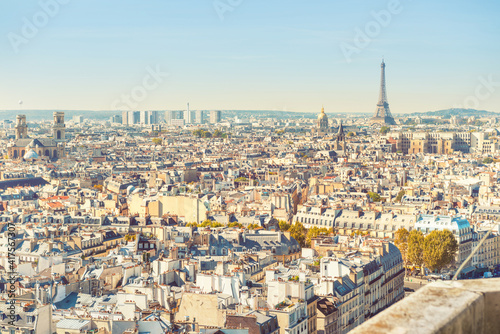 City of Paris cityscape with Eiffel tower and city view © Pavlo Vakhrushev