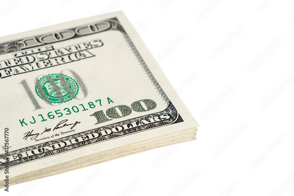 Dollars pack isolated on white background Dollars pack isolated on white background