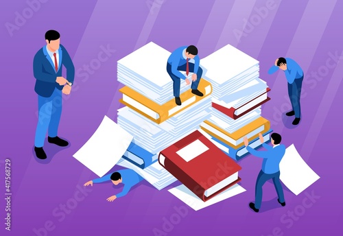 Office Paperwork Mess Composition