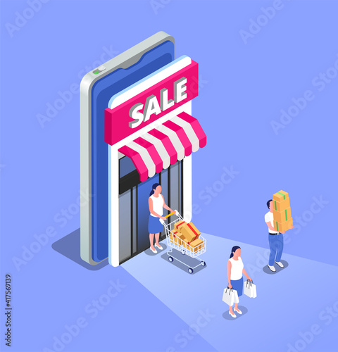 Sale Isometric Poster