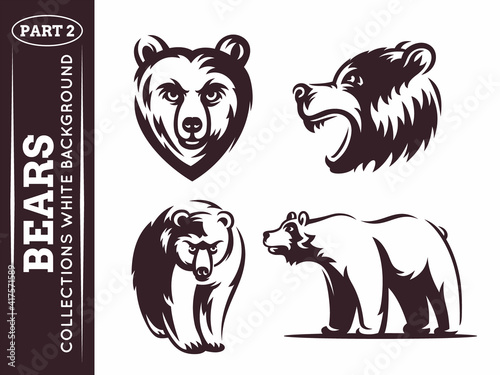 Bears collections - vector illustration on white background