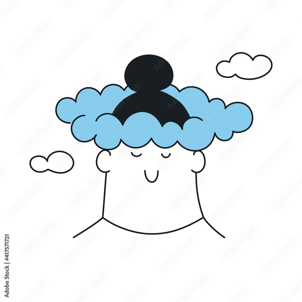 Fotografie Dreaming, fantasizing, hovering in the clouds