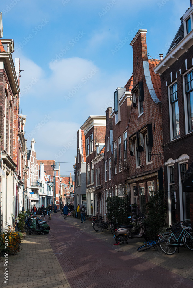 canal houses and streets in Netherland 