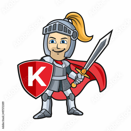 Cartoon Knight Vector Illustration Mascot