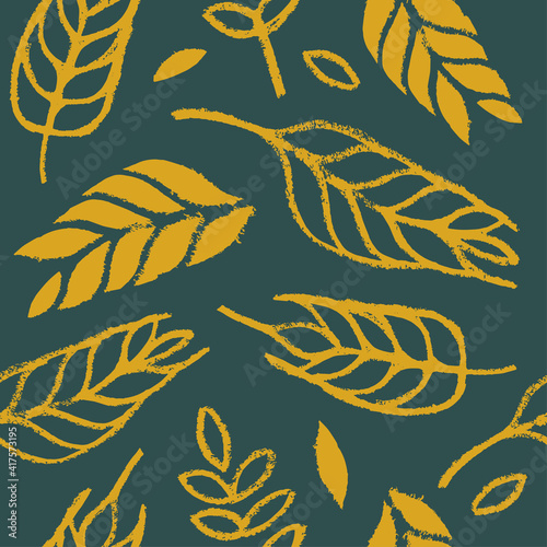 Hand drawn grain crops pattern seamless, bread grains icons, food grains illustration, wheat drawings for background of bread label design, healthy food banner, vegetarian wallpaper, bakery packaging.