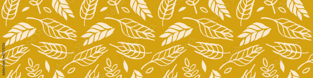 Hand drawn grain crops pattern seamless, bread grains icons, food grains illustration, wheat drawings for background of bread label design, healthy food banner, vegetarian wallpaper, bakery packaging. Hand drawn grain crops pattern seamless, bread grains icons, food grains illustration, wheat drawings for background of bread label design, healthy food banner, vegetarian wallpaper, bakery packaging.