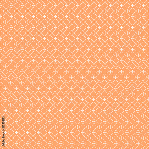 Abstract seamless pattern, geometric background made from circles, repeating elements, orange wallpaper